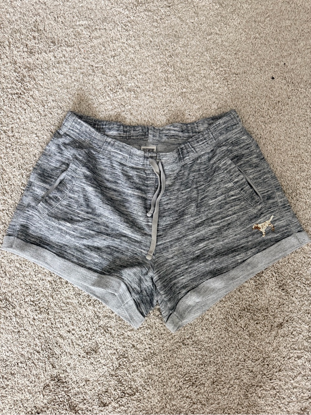 PINK Victoria's Secret Gray Marled Athletic Lounge Shorts